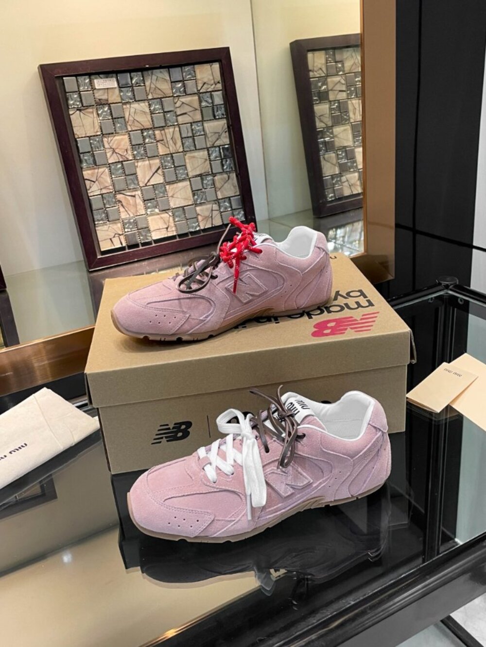 ✨ Authentic Miu Miu x New Balance Pink Suede Sneakers